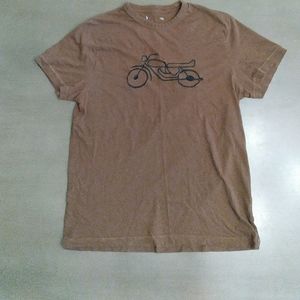 French Connection Embroidered Motorcycle Tee Shirt  | Brown | Large